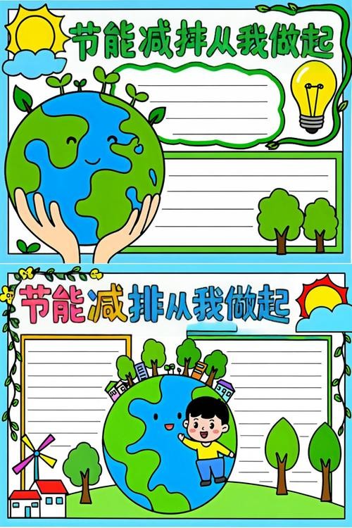 低碳生活手抄报简单节能减排从我做起