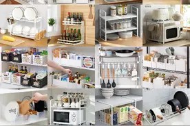 48件厨房免打孔收纳工具,厨房收纳空间大几倍图片
