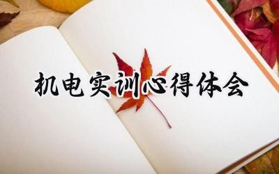 机电实训心得体会800字范文 (6篇)
