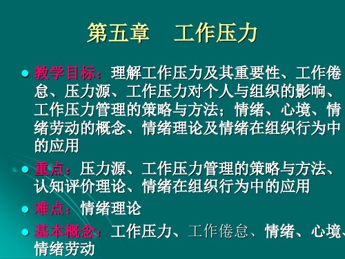 第五章 工作压力