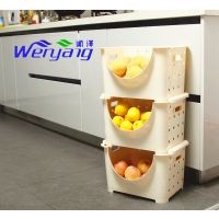[闻洋]日式 叠加塑料收纳筐箱 水果蔬菜收纳 蔬果框篮厨房置物架