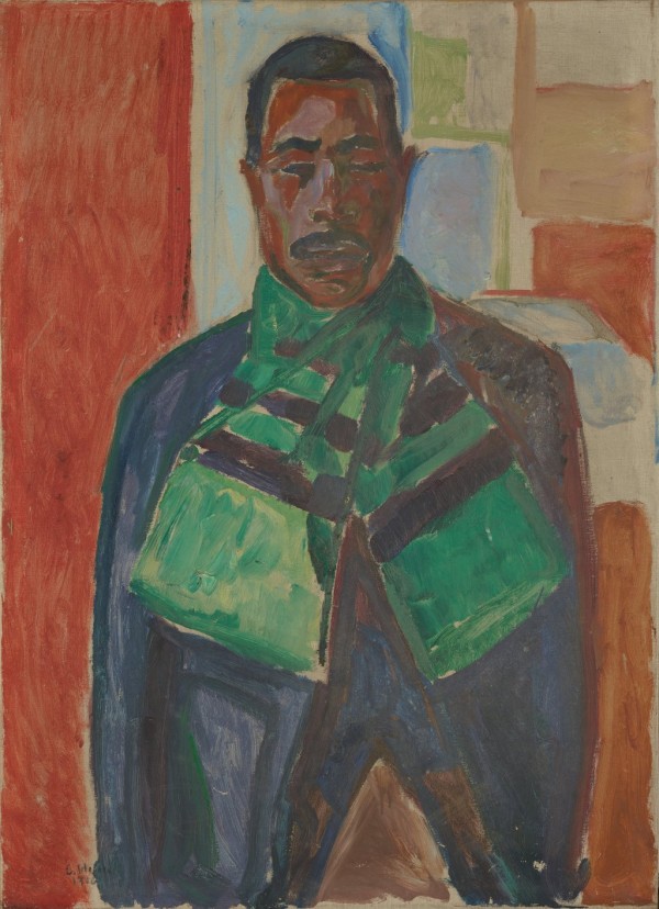 蒙克,《戴绿围巾的模特》,1916