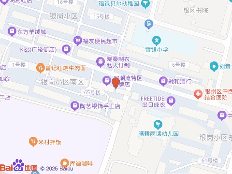 惠洁洗衣中心(银冈路店)位置示意图
