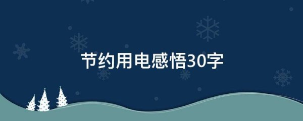 节约用电感悟30字