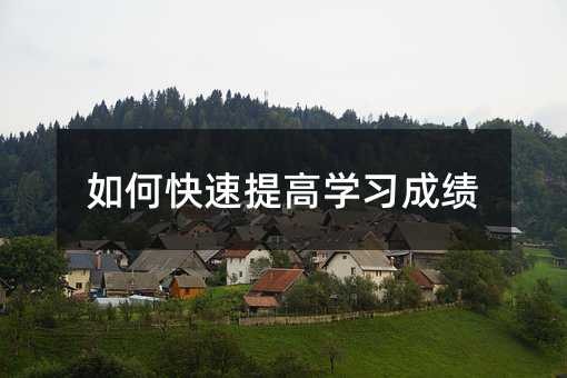 如何快速提高学习成绩