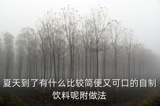 夏天到了有什么比较简便又可口的自制饮料呢附做法