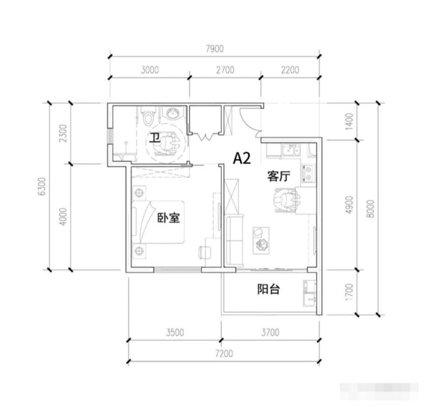 康养#某老年公寓户型设计 户型设计注重安全性.