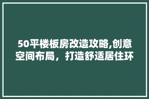 50平楼板房改造攻略,创意空间布局，打造舒适居住环境 装修材料