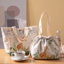 拉绳印花冰包 布艺时尚保温防水手提便当包保温袋保温包冰袋批发