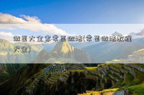 做菜大全家常菜做法(常菜做法教程大全)