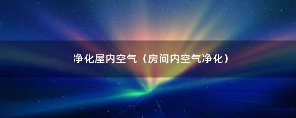 净化屋内空气（房间内空气净化）
