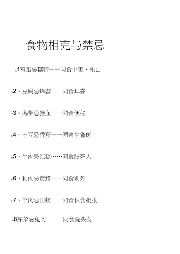 中医生活常识食物相克与禁忌_第1页