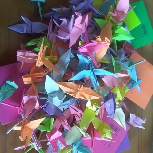 生日礼品纯手工千纸鹤折纸成品饰品表白送女友生日礼物糖果色折纸可