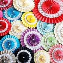 立体纸花折纸花 装饰布置 生日派对用品 婚礼婚庆 30cm三层纸扇