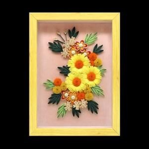 秋菊衍纸画成品 家居装饰画 a4立体摆件 手工材料包 折纸