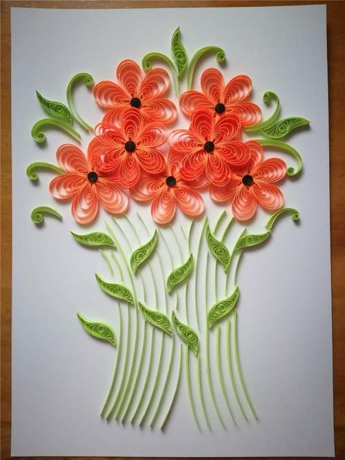 衍纸画成品花束可定制折纸装饰画纯手工制品教学礼物礼品diy制作