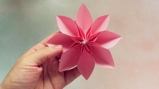 手把手教你折漂亮的8瓣花折纸简单几步就折好了手工折纸视频