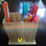 【夕橙】雪糕棍变笔筒手工木艺教程