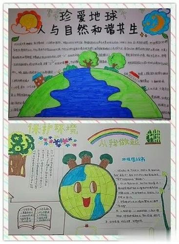 人与自然和谐共生画手抄报和谐手抄报