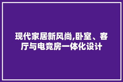 现代家居新风尚,卧室、客厅与电竞房一体化设计