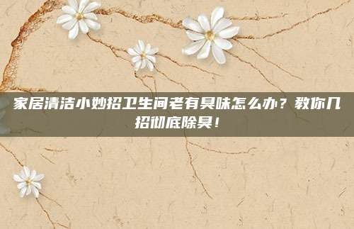 家居清洁小妙招卫生间老有臭味怎么办？教你几招彻底除臭！