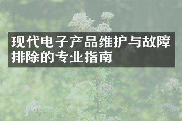 现代电子产品维护与故障排除的专业指南