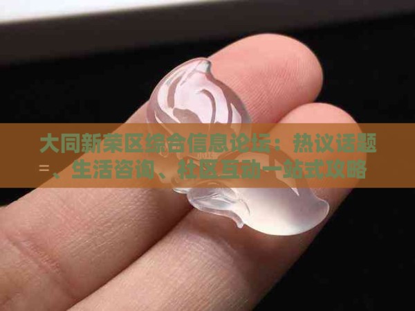 大同新荣区综合信息论坛：热议话题、生活咨询、社区互动一站式攻略