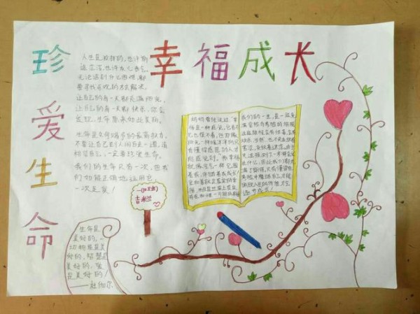 一十班《珍爱生命幸福成长》手抄报展示