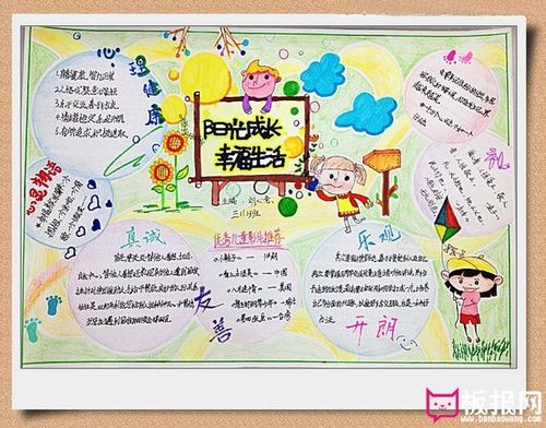 阳光少年快乐成长手抄报阳光成长幸福生活