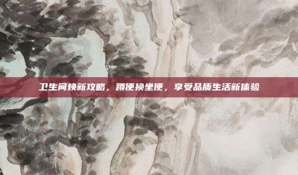 卫生间焕新攻略,蹲便换坐便,享受品质生活新体验