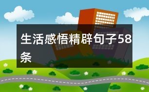 生活感悟精辟句子58条