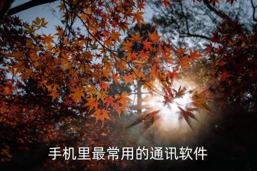 手机里最常用的通讯软件