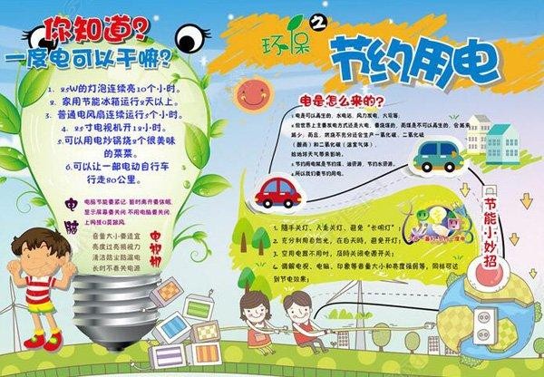 节约用电手抄报环保之节约用电 - 天天手抄报