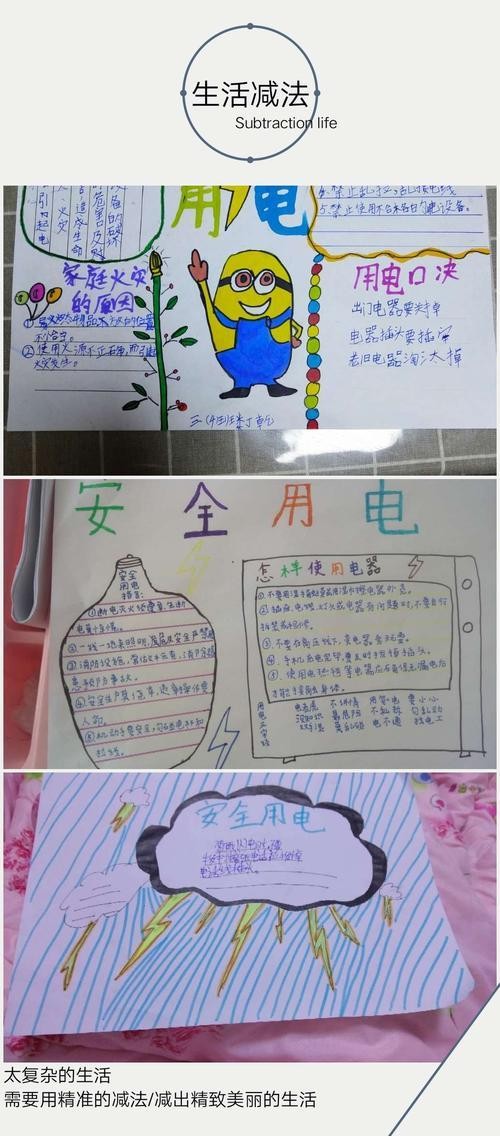 安全用电手抄报图片赏析 猛虎上山安全用电知识手抄报注意安全用电