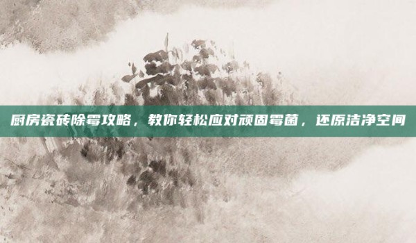 厨房瓷砖除霉攻略,教你轻松应对顽固霉菌,还原洁净空间