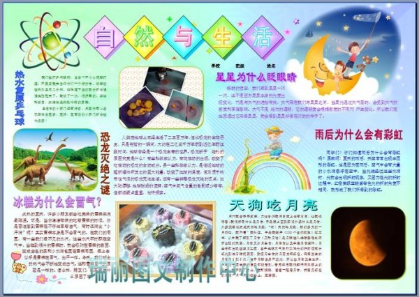 自然与生活电子小报成品科学电脑手抄报科技简报画报模板报525a3