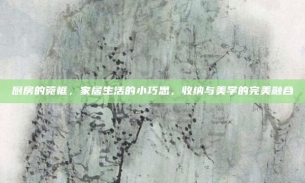 厨房的箢框,家居生活的小巧思,收纳与美学的完美融合
