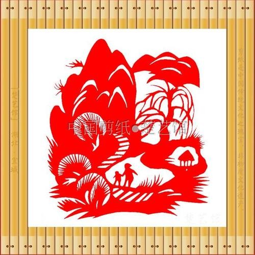 儿童简单剪纸窗花暮归剪纸画装饰画玻璃贴墙贴贴纸教学专用手工