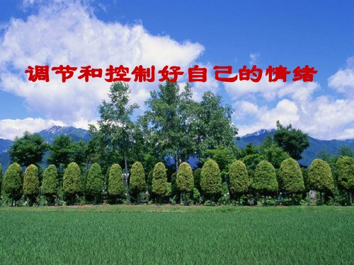 调节和控制好自己的情绪(共27张PPT)课件