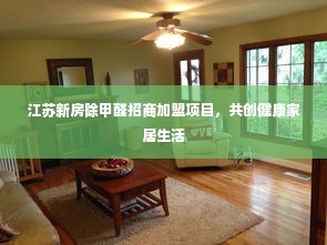 江苏新房除甲醛招商加盟项目，共创健康家居生活