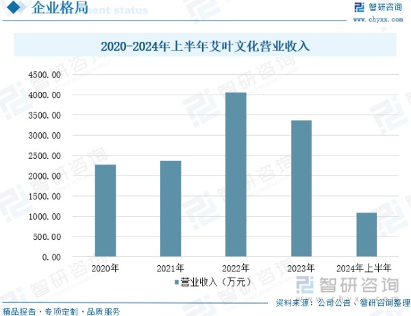 2020-2024年上半年艾叶文化营业收入