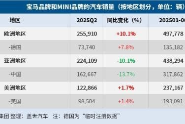 宝马集团上半年全球汽车总销量同比微降0.5%，纯电大增15.7%