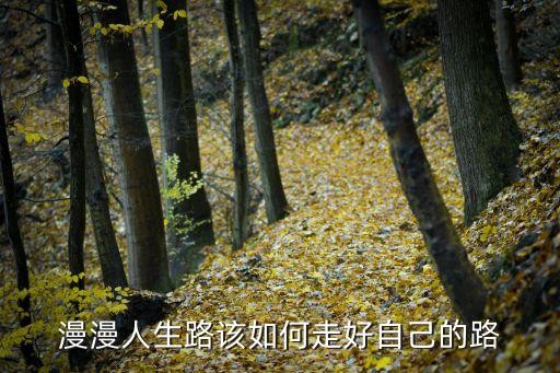 漫漫人生路该如何走好自己的路