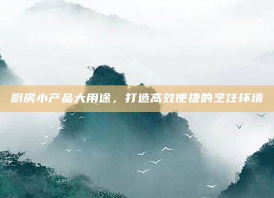 厨房小产品大用途,打造高效便捷的烹饪环境