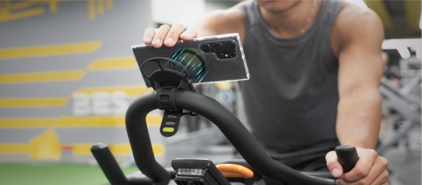 室内锻炼用磁吸自行车手机支架