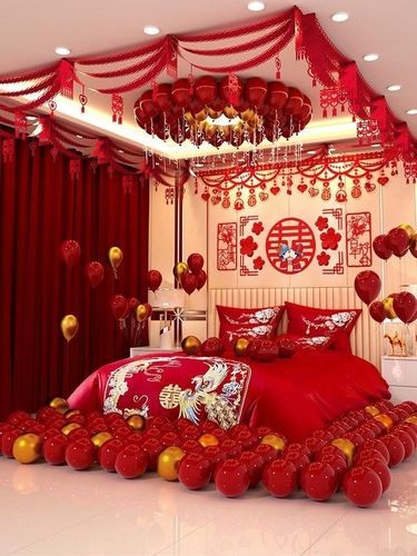 酒店娘家男方家婚房布置套装高级感套餐网红喜事用品大全结婚拉花