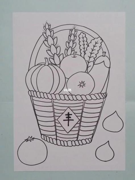 我家的菜篮子绘画简笔画