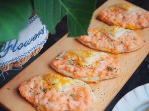 快手早餐虾滑手抓饼的做法 步骤9