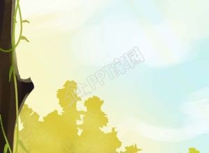 清新手绘春季大树河流草地背景图素材下载推荐