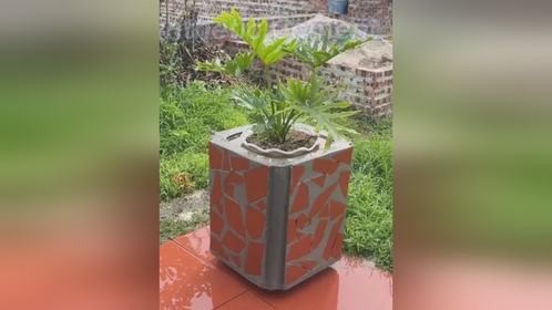 低成本DIY：水泥铁丝浇筑，制作坚固耐用花盆